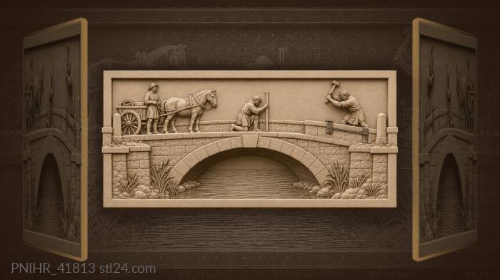 Bridge carries the roadway across 3d STL model