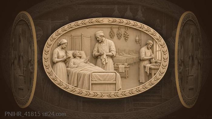 Hospital scene surgeon apothecary nurse patient 3d STL model