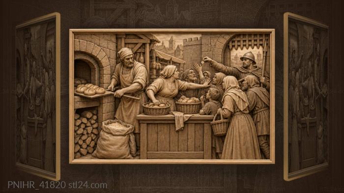Baker opens his shop beside the town gate 3d STL model