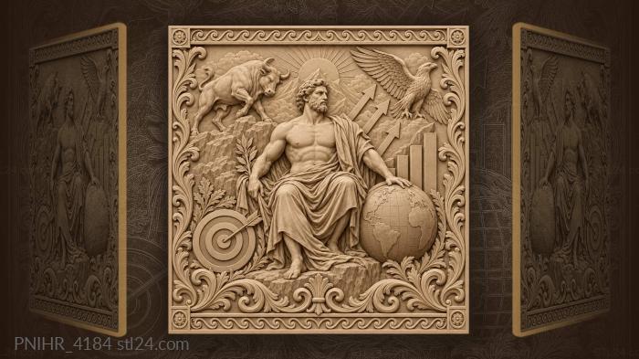 Business leader with growth symbols 3d STL model