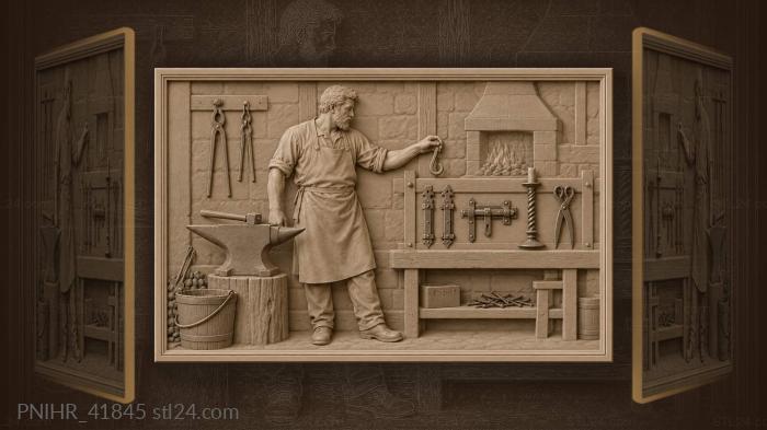 Blacksmith leaves the anvil for his wares 3d STL model