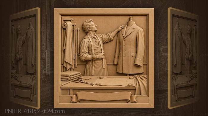 Tailor with coat and dress form 3d STL model