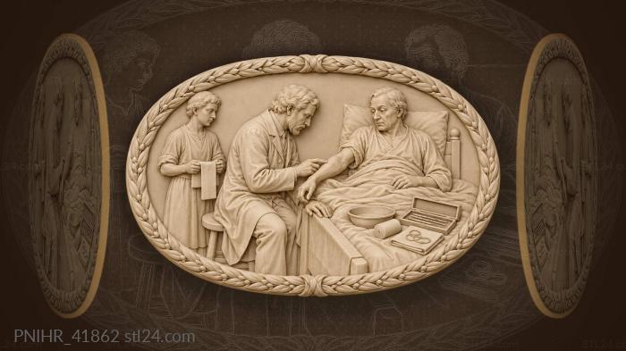 Doctor examines patient’s healed arm 3d STL model