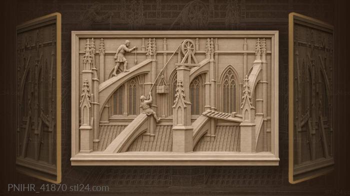 Visitors follow the cathedral flank 3d STL model
