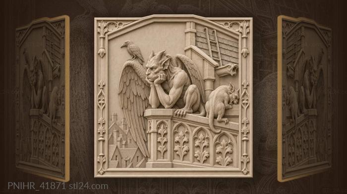 Chimera looms as a crow lands 3d STL model
