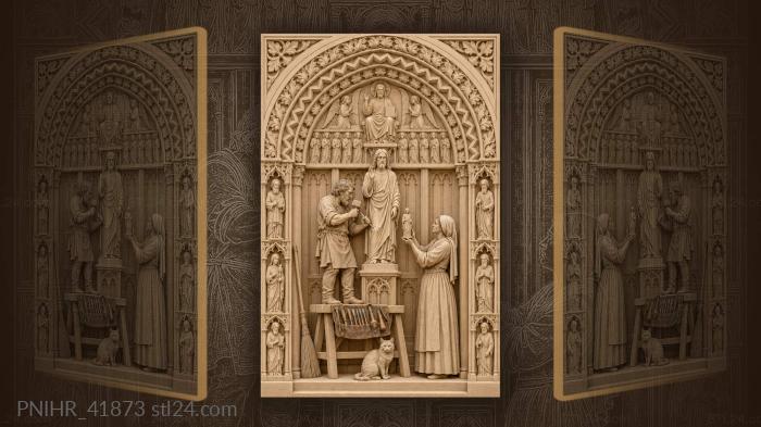 Cathedral workshop sculpting stone figures 3d STL model