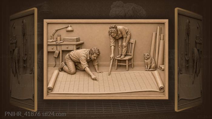 Analysts with massive data spreadsheet 3d STL model