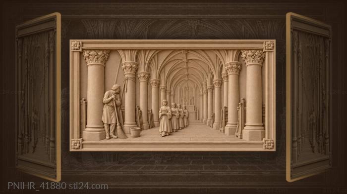 Cathedral interior sacred space view 3d STL model
