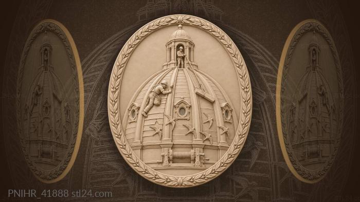 Rounded drum supports ribbed dome 3d STL model