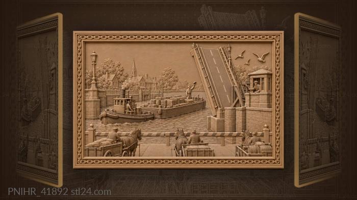 Lifting bridge tug and waiting carts 3d STL model