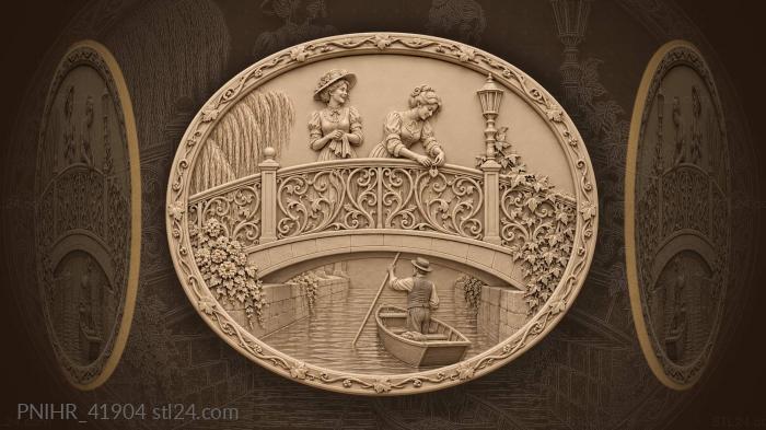 Bridge canal lovers romantic moment 3d STL model