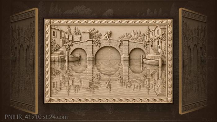 Mirrored composition doubles floral abundance 3d STL model