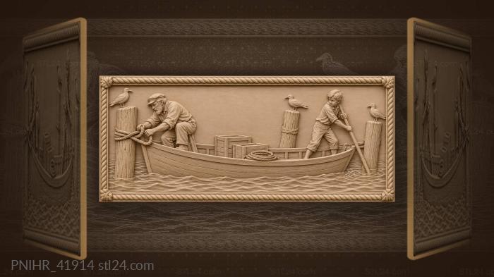 Boat mooring by the riverside 3d STL model