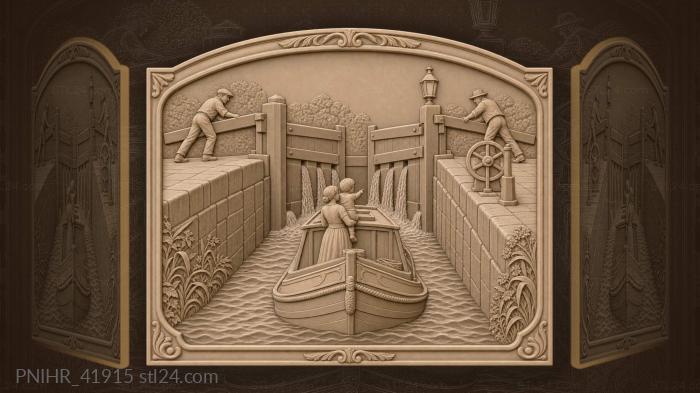Lockkeepers swing gates as the child watches 3d STL model