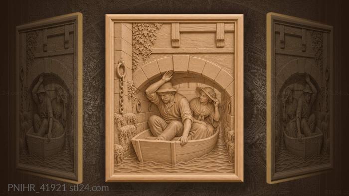 Canal house low arch ferry crossing 3d STL model