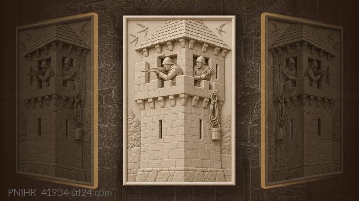 Fortress tower crossbowman defense battle 3d STL model