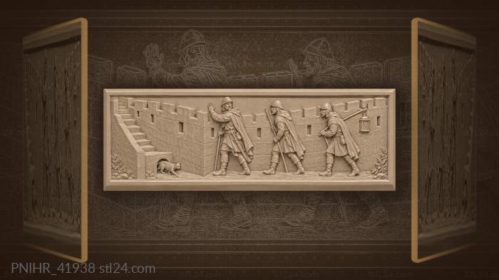 Medieval patrol narrow stone lane 3d STL model