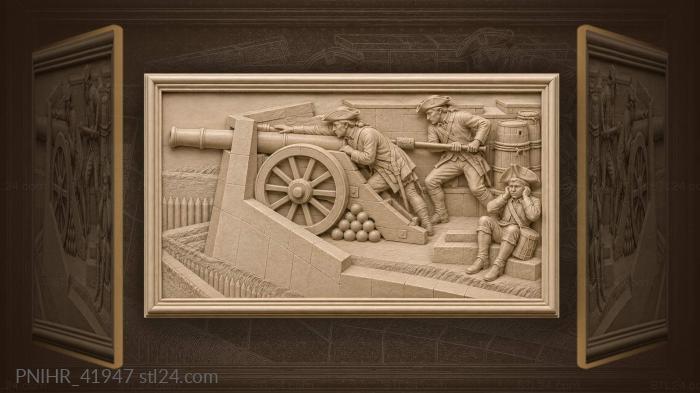 Bastion cannon fire preparation defense 3d STL model