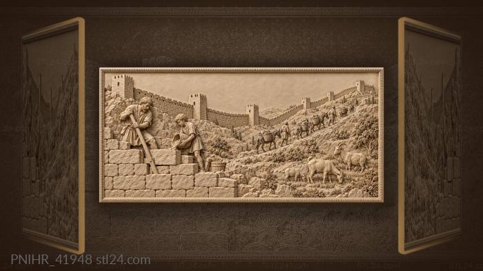 Fortress on a winding hill 3d STL model