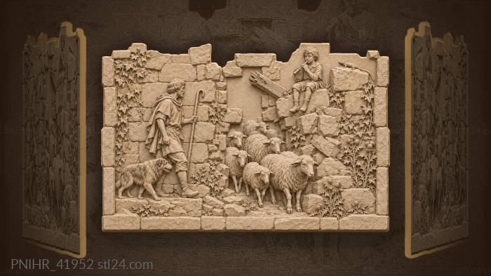 Shepherd leads his flock through the breach 3d STL model