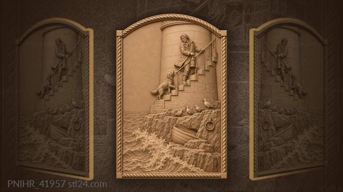 Keeper calls dog from lighthouse stairs 3d STL model