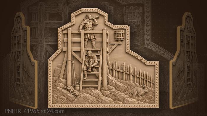 Frontier watchtower sentry with hare 3d STL model