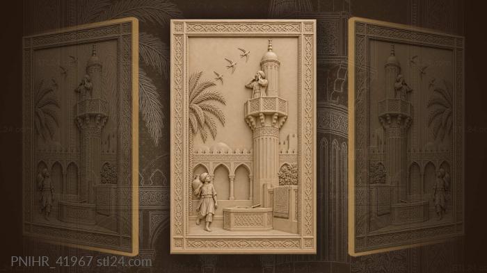 Caller summons town as swifts circle minaret 3d STL model