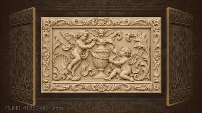 Second cherub catches trailing ribbon end 3d STL model