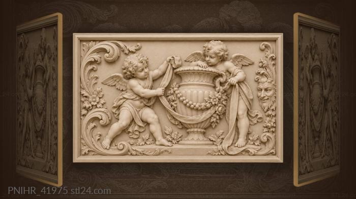 Putto with ribbon and vase 3d STL model