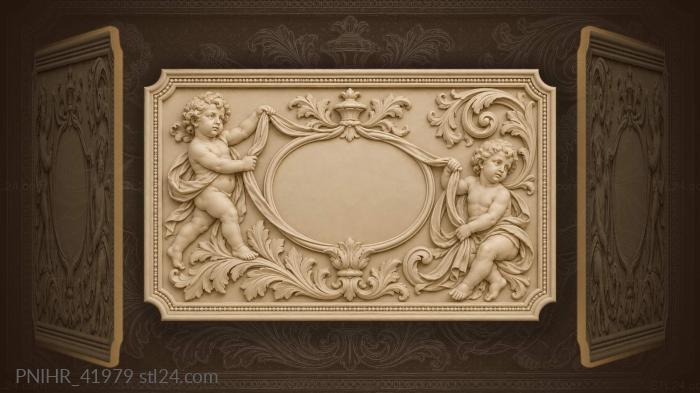 Putto loosens ribbon beside the vase 3d STL model