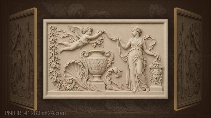 Cherub catches ribbon beside the vase 3d STL model