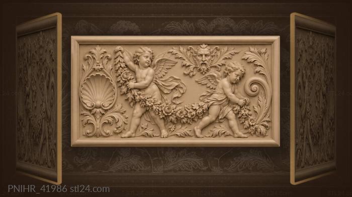 Putti with garland festive decoration 3d STL model