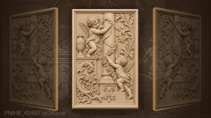 Second putto climbs with a garland 3d STL model