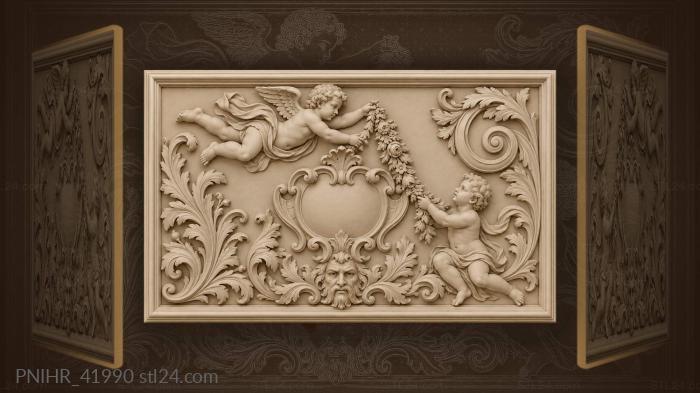 Flying figure drops a garland below 3d STL model
