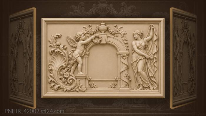 Putto pulls the curtain aside 3d STL model
