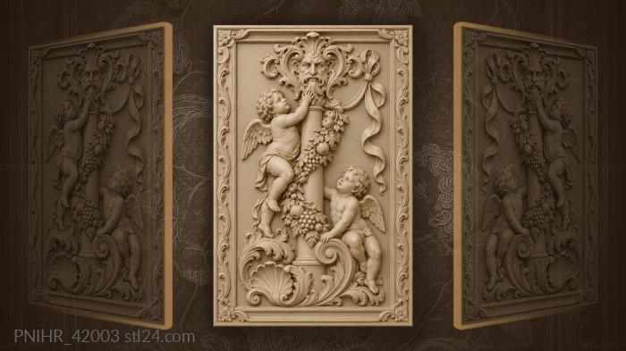 Putto with mascaron and fruit garland 3d STL model