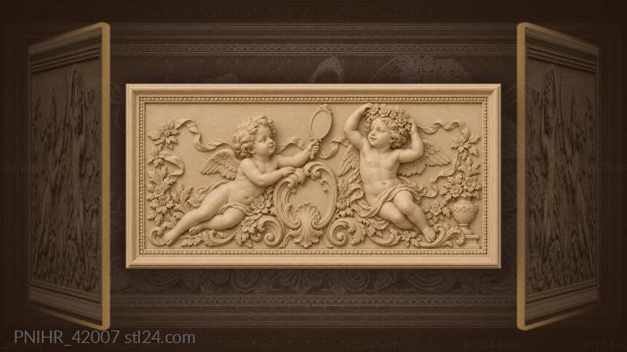 Second putto adjusts the floral crown 3d STL model