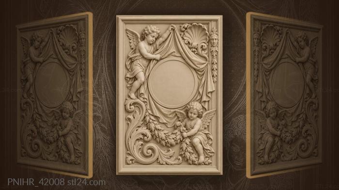 Two figures pull the folds aside 3d STL model