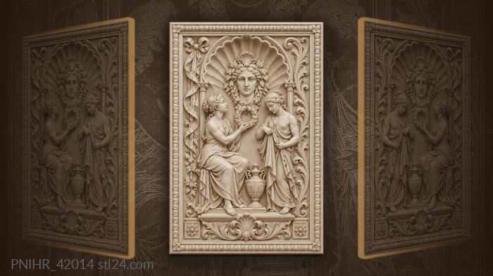 Putto with wreath and mascaron 3d STL model