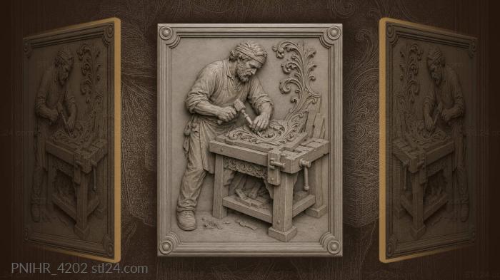Headband worker bent to his bench 3d STL model