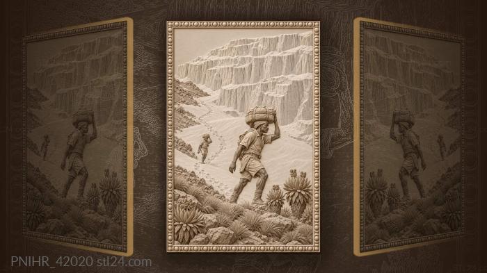Kilimanjaro glacier porter snowy slope 3d STL model