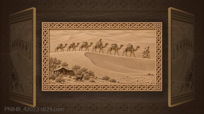 Caravan crosses saharan dune crest 3d STL model
