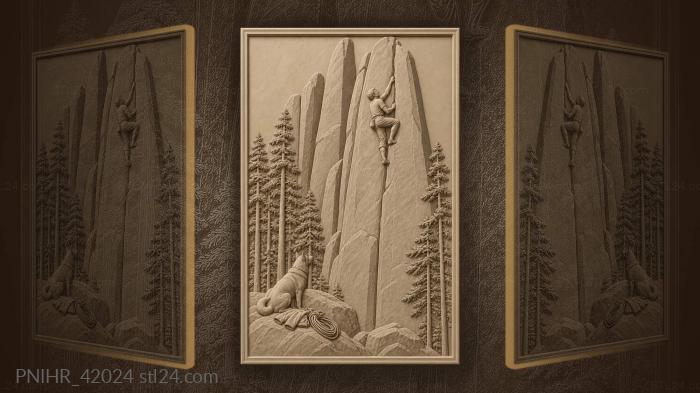 Laika waits below the climbing mountaineer 3d STL model