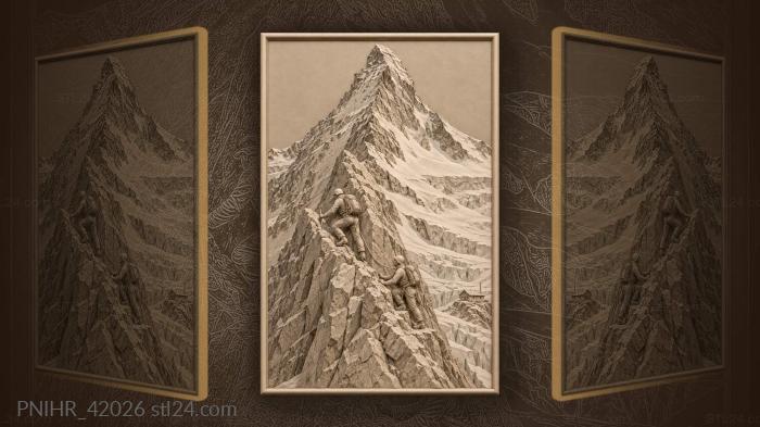 Matterhorn climb alpine adventure scene 3d STL model