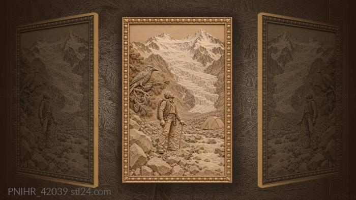 Altai mountains climber and pika 3d STL model