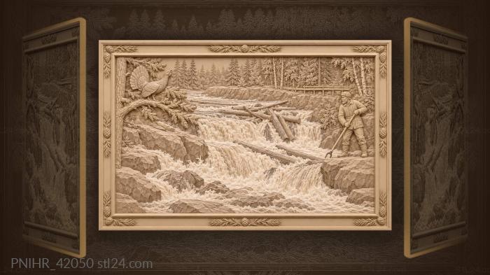 Kivach falls logger capercaillie karelia 3d STL model