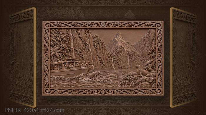 Mitre peak new zealand dolphins seals 3d STL model