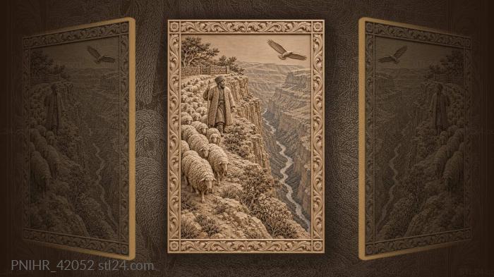 Dagestan canyon shepherd and his flock 3d STL model