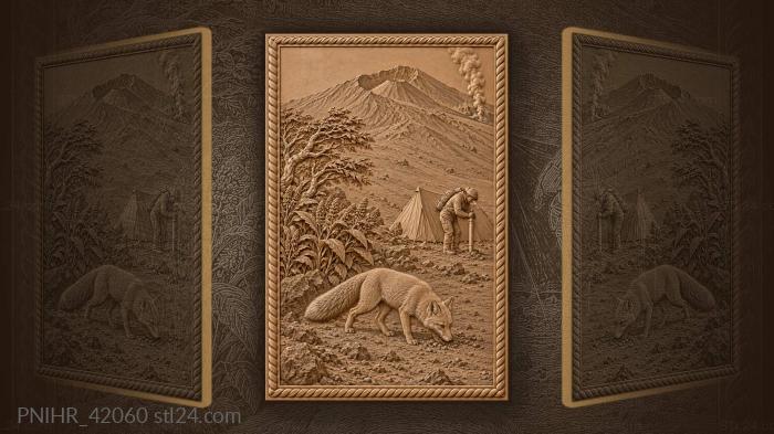 Volcanologist samples ground beside prowling vixen 3d STL model