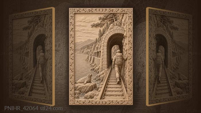 Traveler follows rails as a seal surfaces 3d STL model